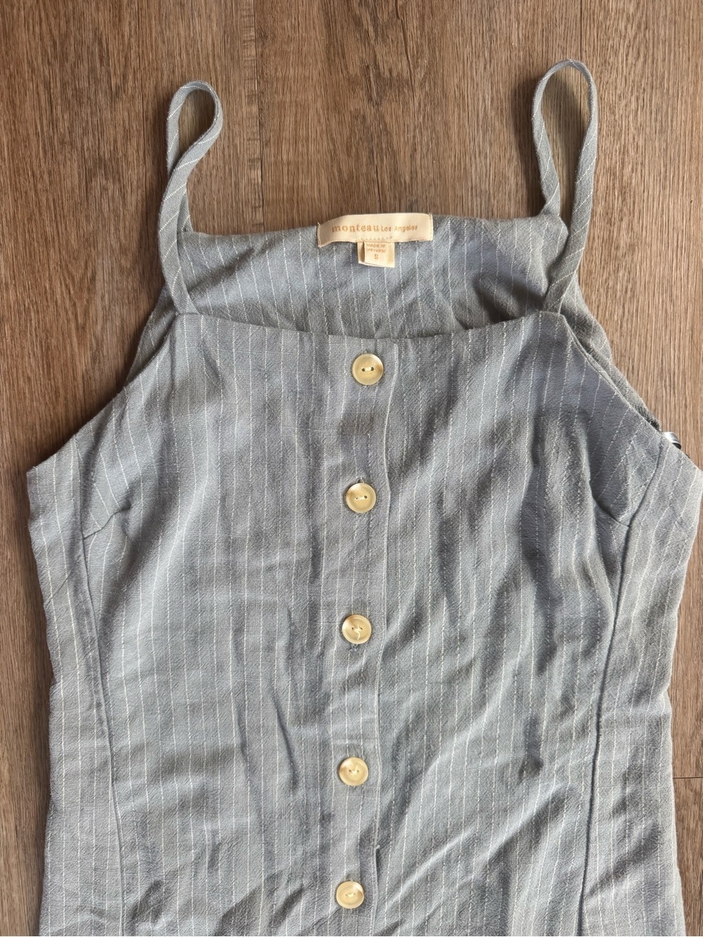 Monteau Los Angeles Sleeveless Button-Front Summer Dress - size Small - Picture 2 of 4